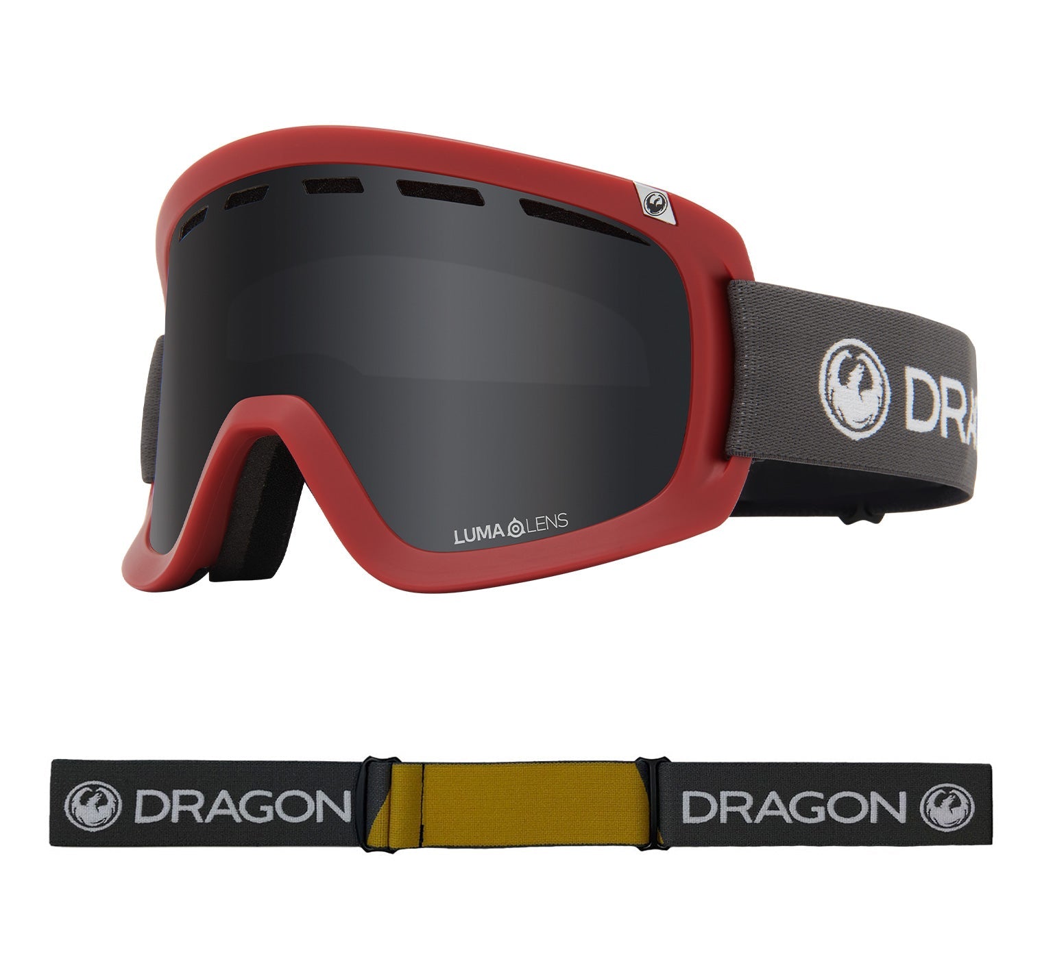D1 OTG - Block Red with Lumalens Dark Smoke & Lumalens Rose Lens
