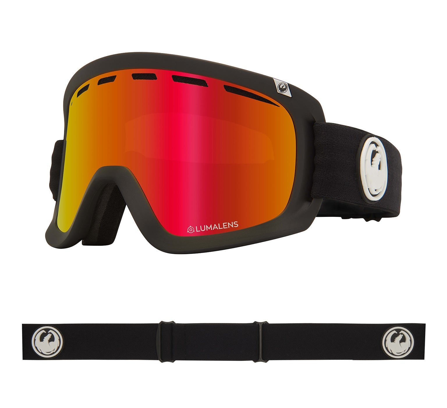 D1 OTG - Black with Lumalens Red Ionized & Lumalens Rose Lens